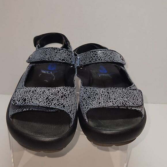 Wolky size 39 Rio Adjustable Hook & Loop Strap Slingback Sandals Blue/black - Picture 2 of 5